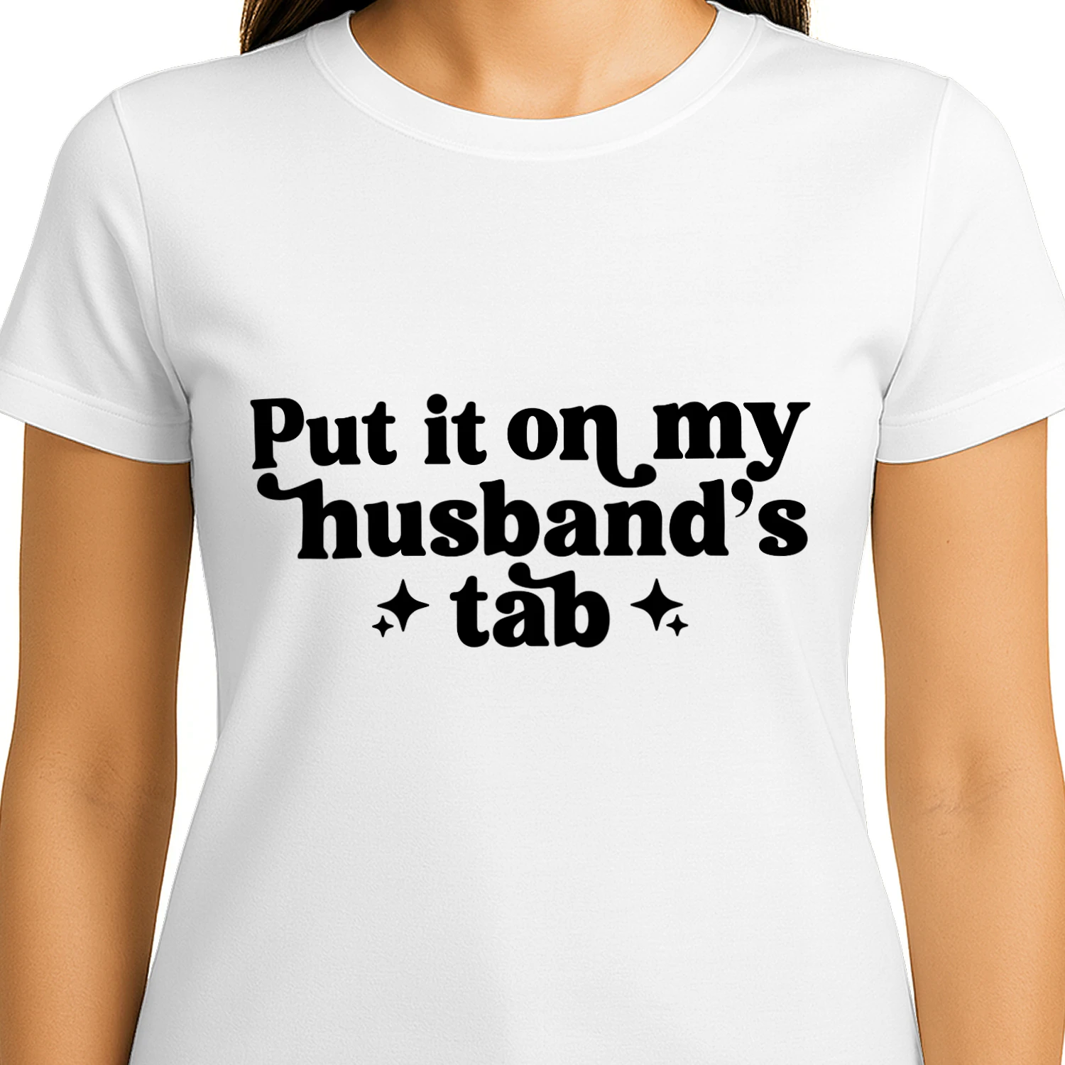 Put It On My Husband's Tab Retro Pink T-Shirt