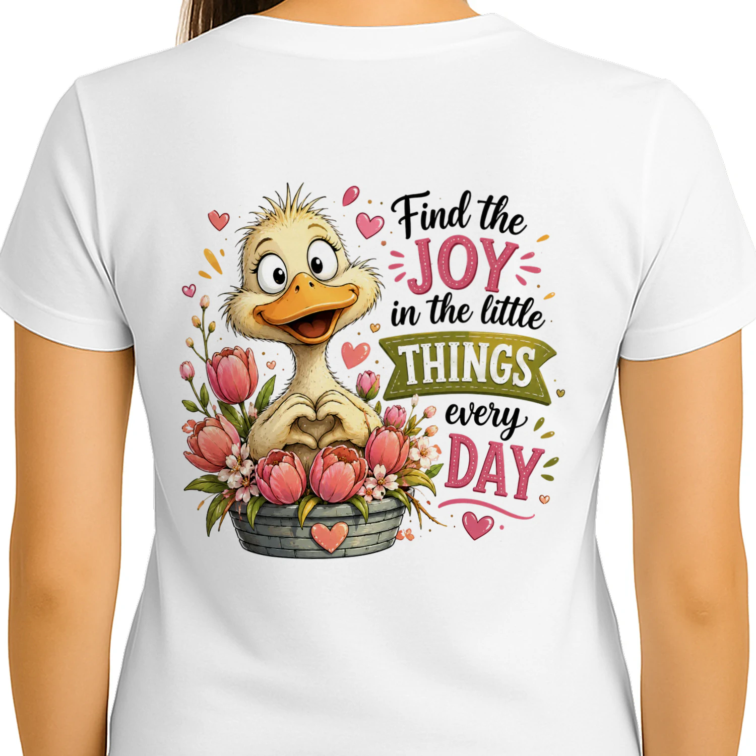 Find The Joy Cute Duckling Graphic T-Shirt