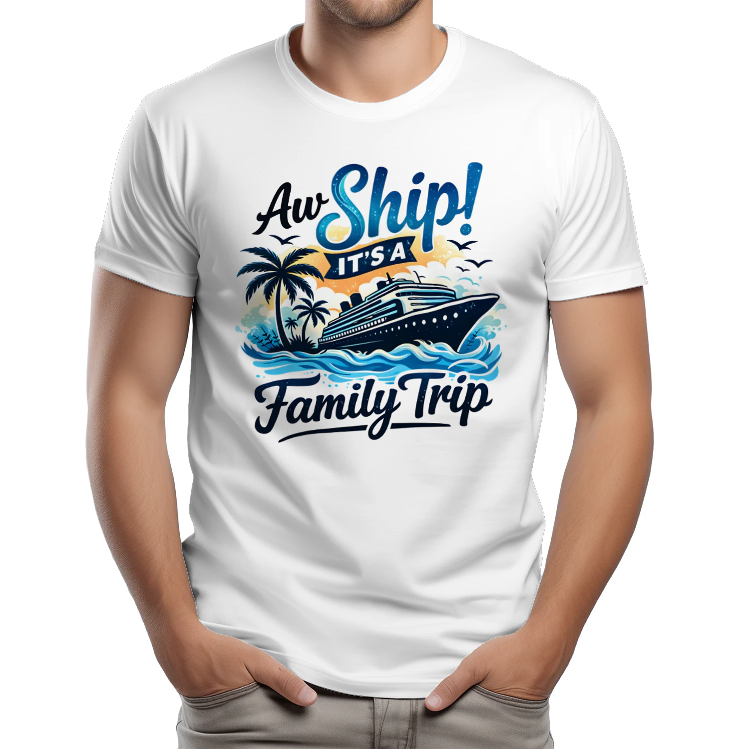 Aw Ship It's A Family Trip Cruise Graphic T-Shirt