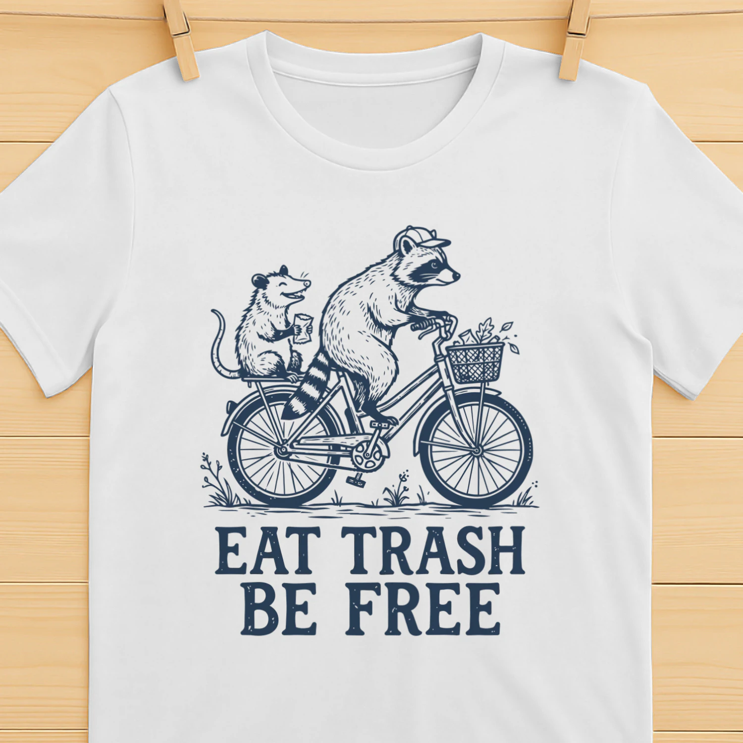Eat Trash Be Free Funny Raccoon T-Shirt