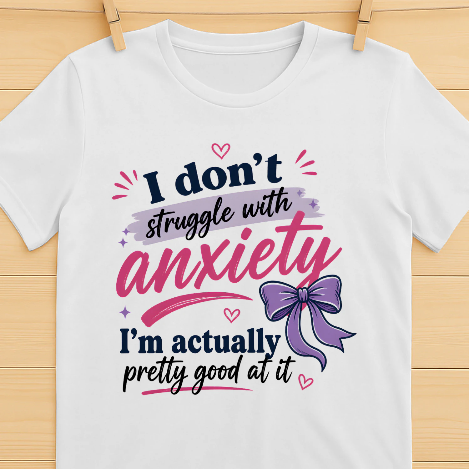 Pretty Good At Anxiety Funny Sarcastic T-Shirt