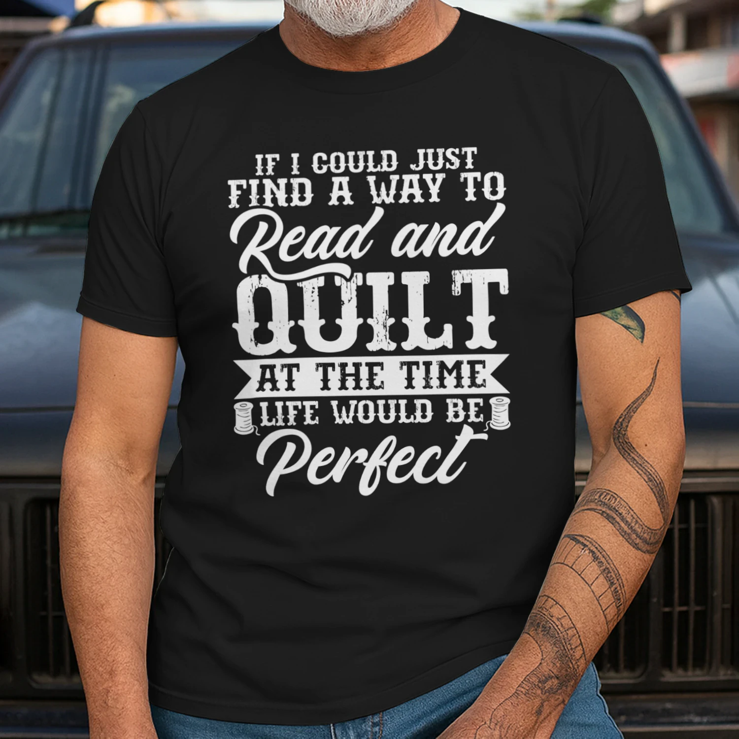 If I Could Just Find a Way to Read and Quilt at the Same Time Funny Quilting Shirt
