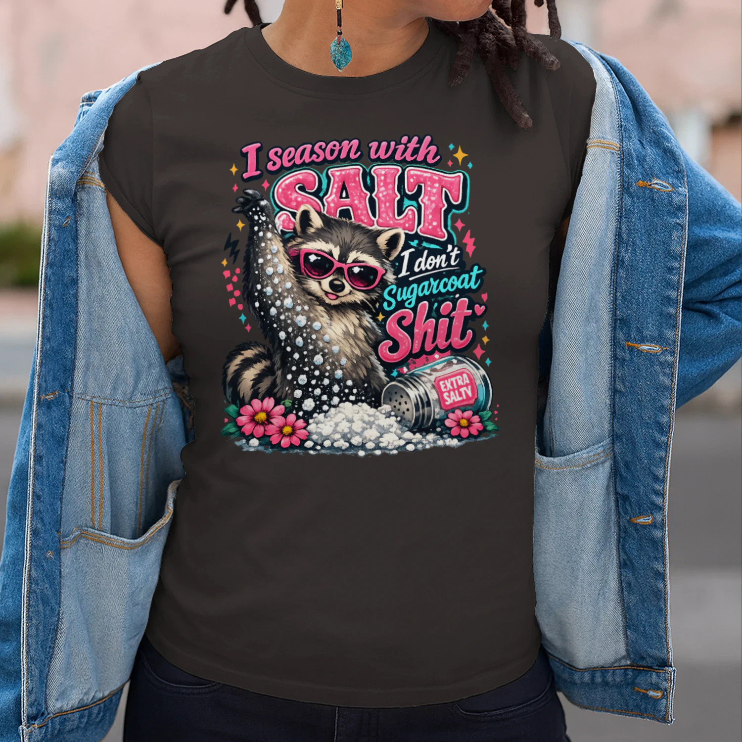 Salty Raccoon Funny Sarcastic Attitude T-Shirt