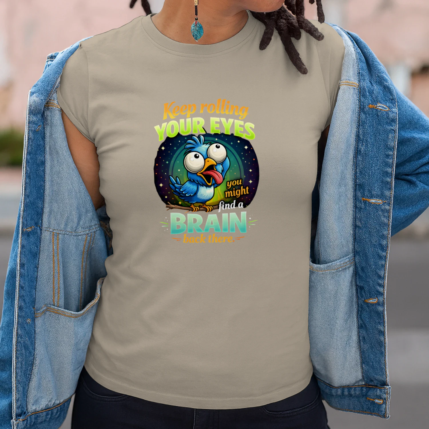 Keep Rolling Your Eyes Funny Sarcastic Bird T-Shirt