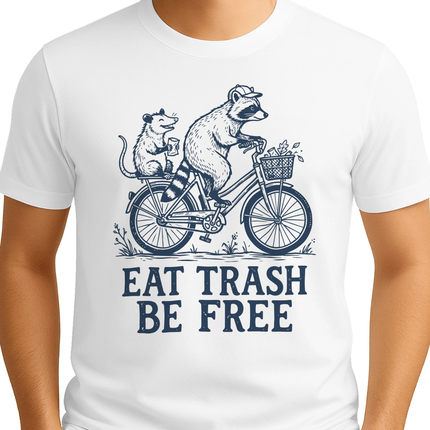 Eat Trash Be Free Funny Raccoon T-Shirt