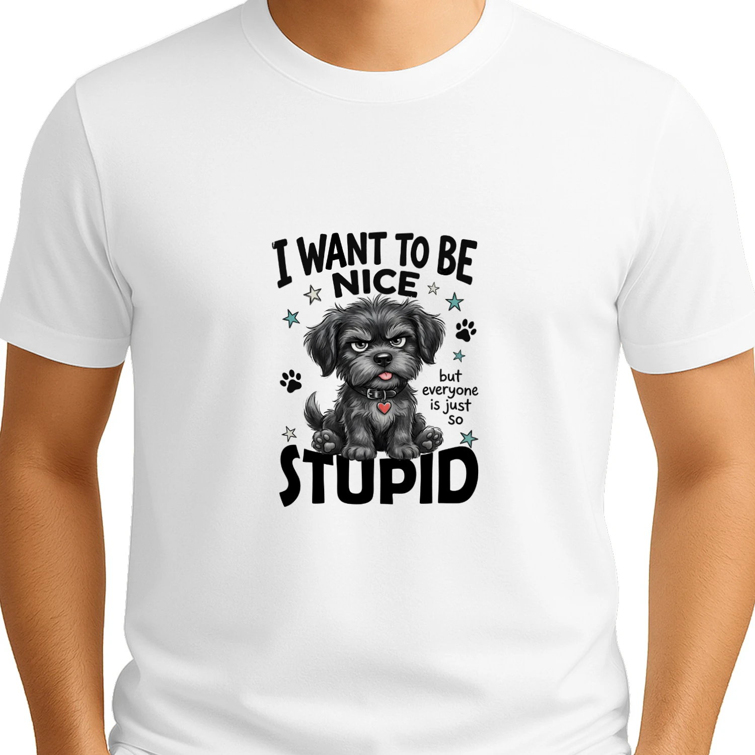 I Want To Be Nice Funny Grumpy Dog T-Shirt