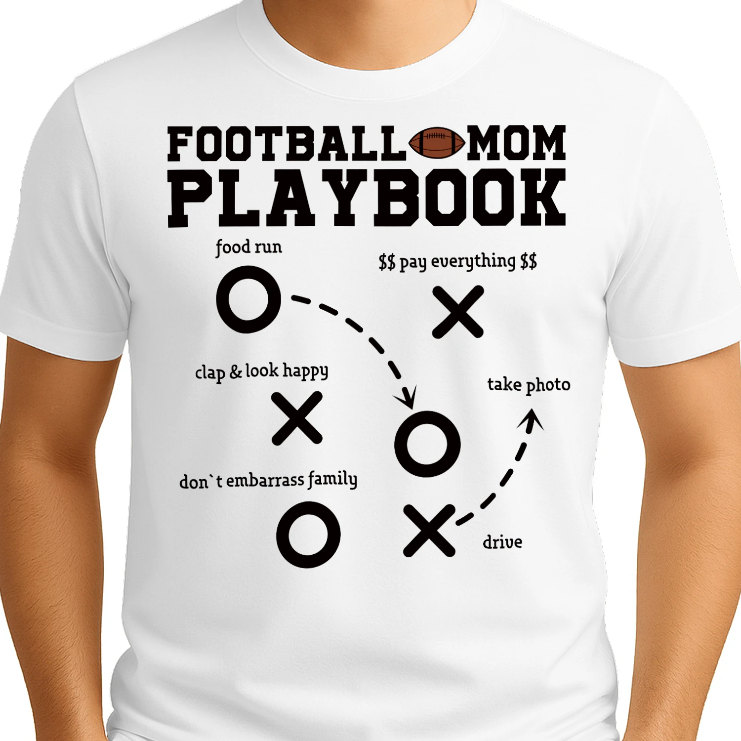 Football Mom Playbook Funny Sports Mom Shirt