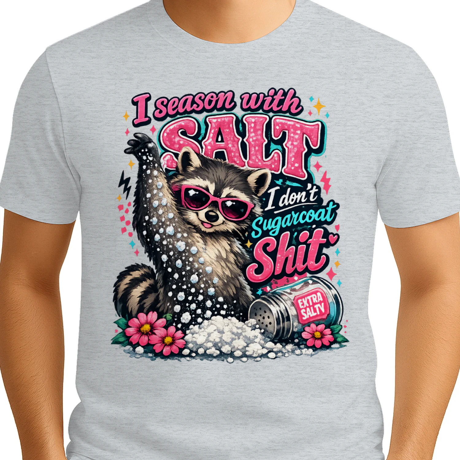 Salty Raccoon Funny Sarcastic Attitude T-Shirt