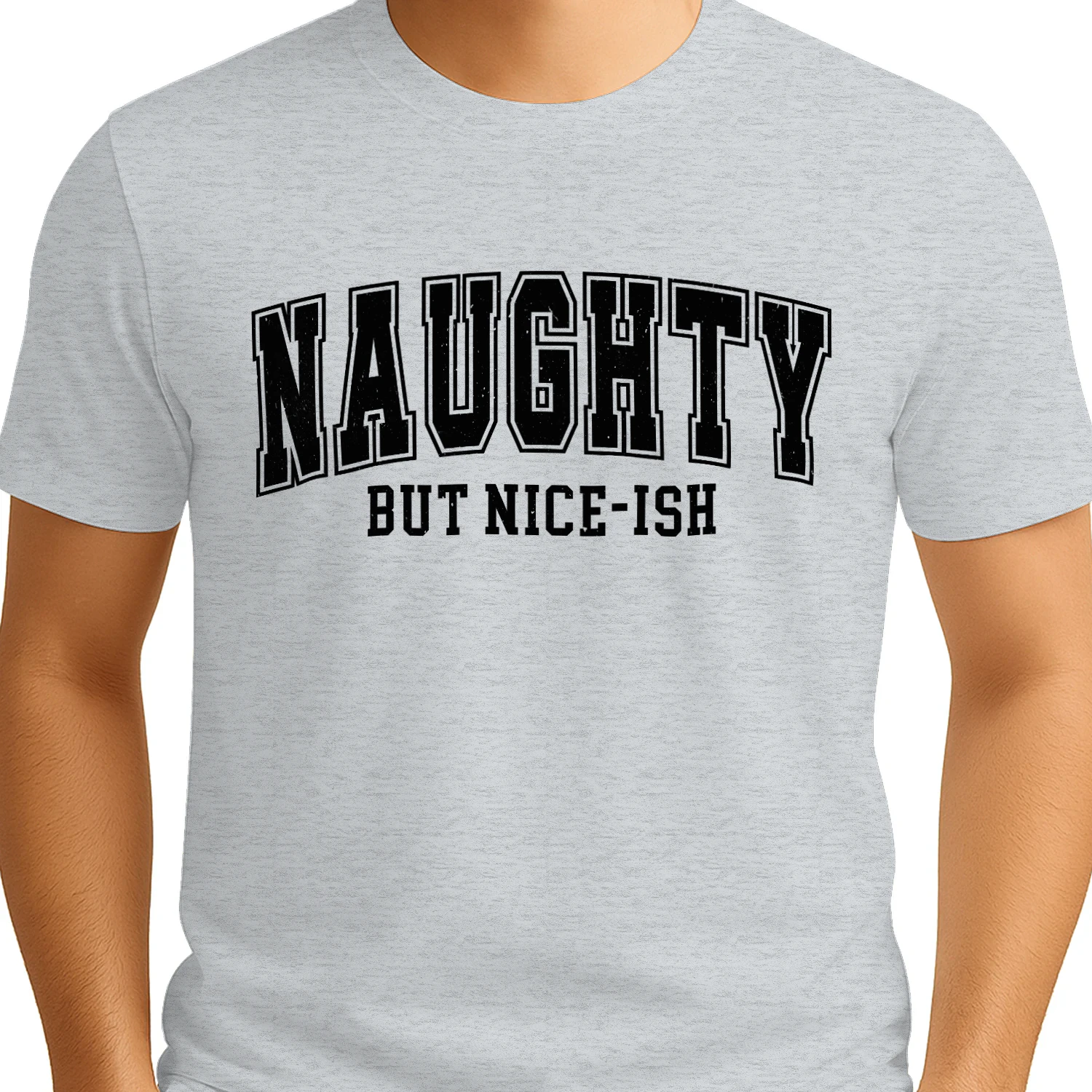 Naughty But Nice Ish Funny Christmas T-Shirt
