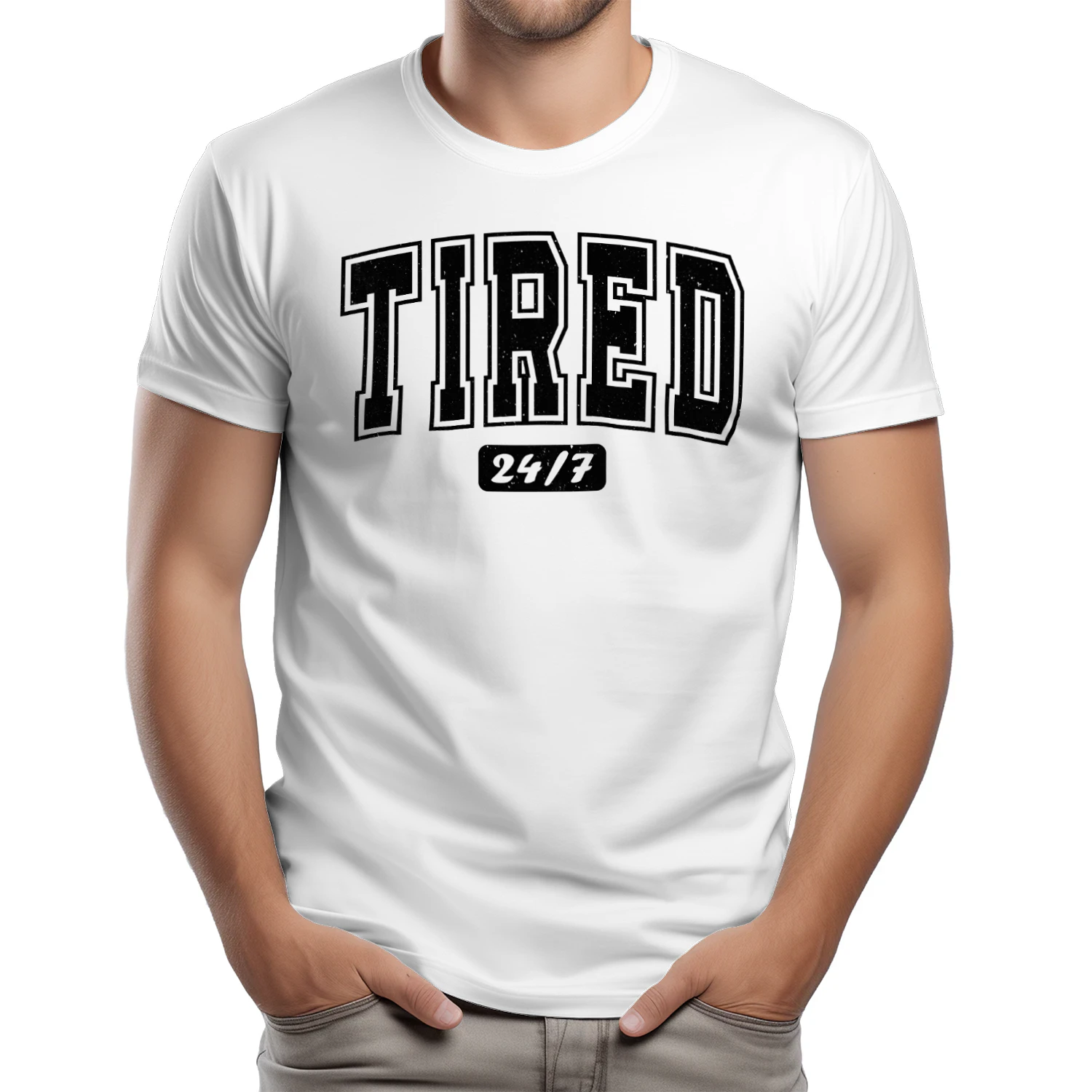 Tired 24/7 Funny Exhausted Mood T-Shirt