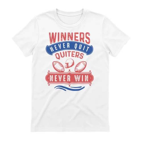 Winners Never Quit American Football Graphic T-Shirt
