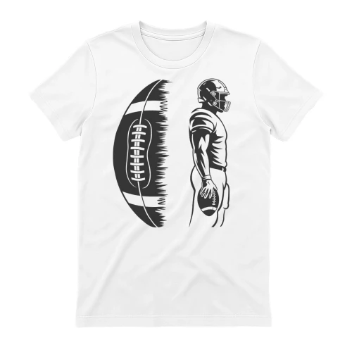 American Football Player And Half Ball Graphic T-Shirt