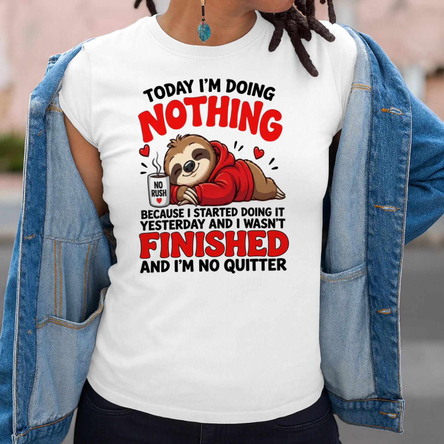 Product Name Today I'm Doing Nothing Funny Sloth Coffee Lazy Humor T-Shirt