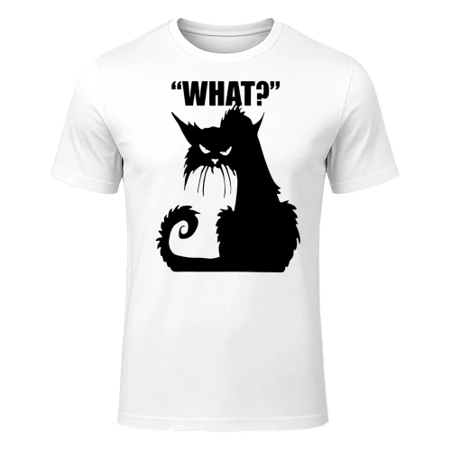 Grumpy Black Cat WHAT