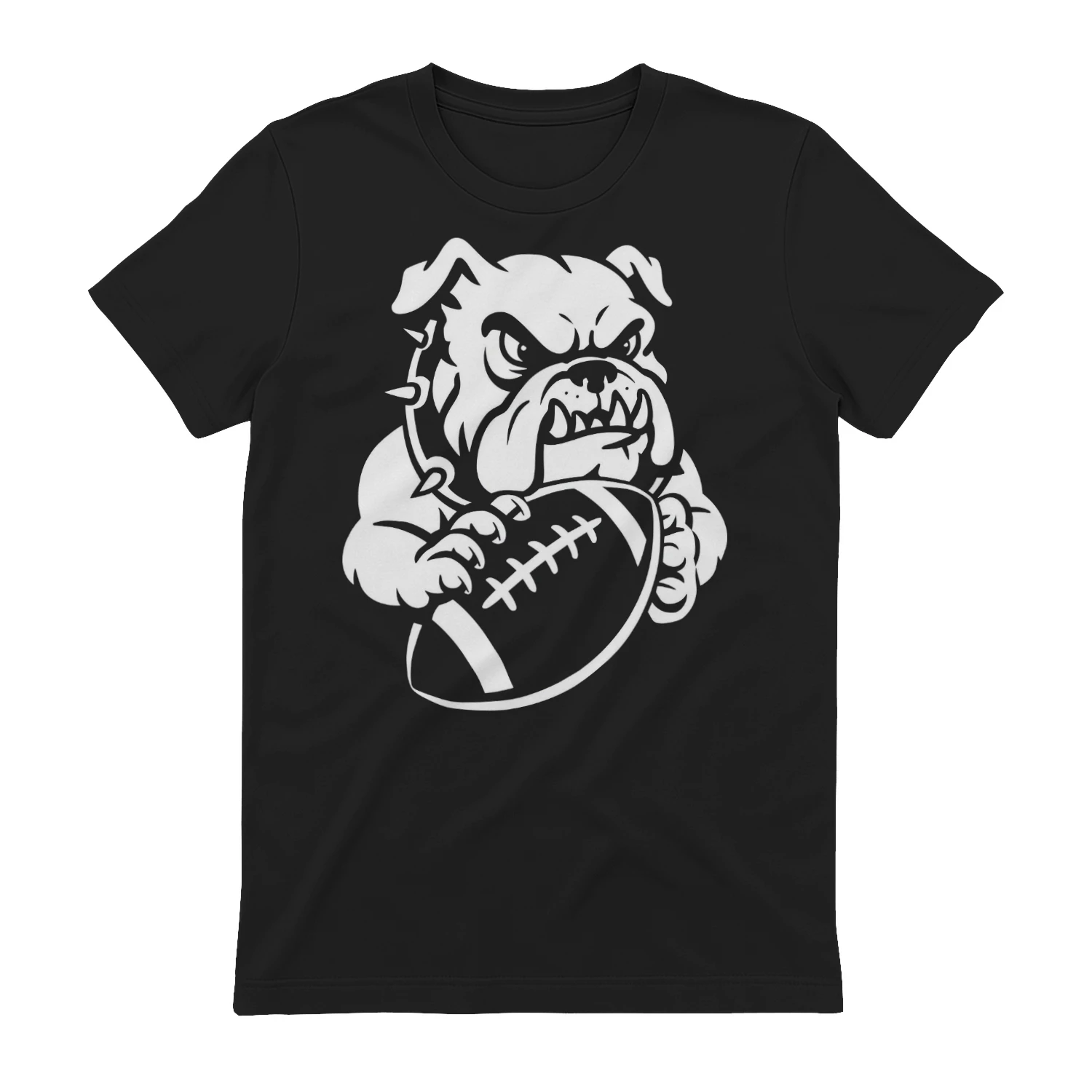 Tough Bulldog Mascot Football Graphic T-Shirt