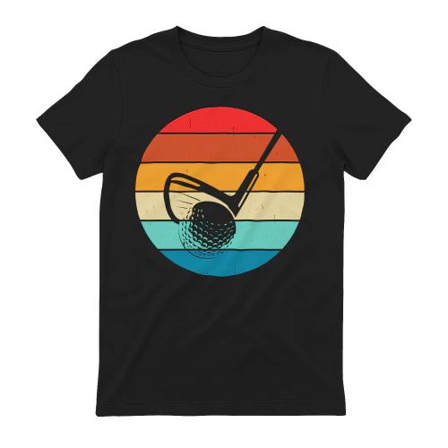 Retro Sunset Golf Swing Graphic T-Shirt