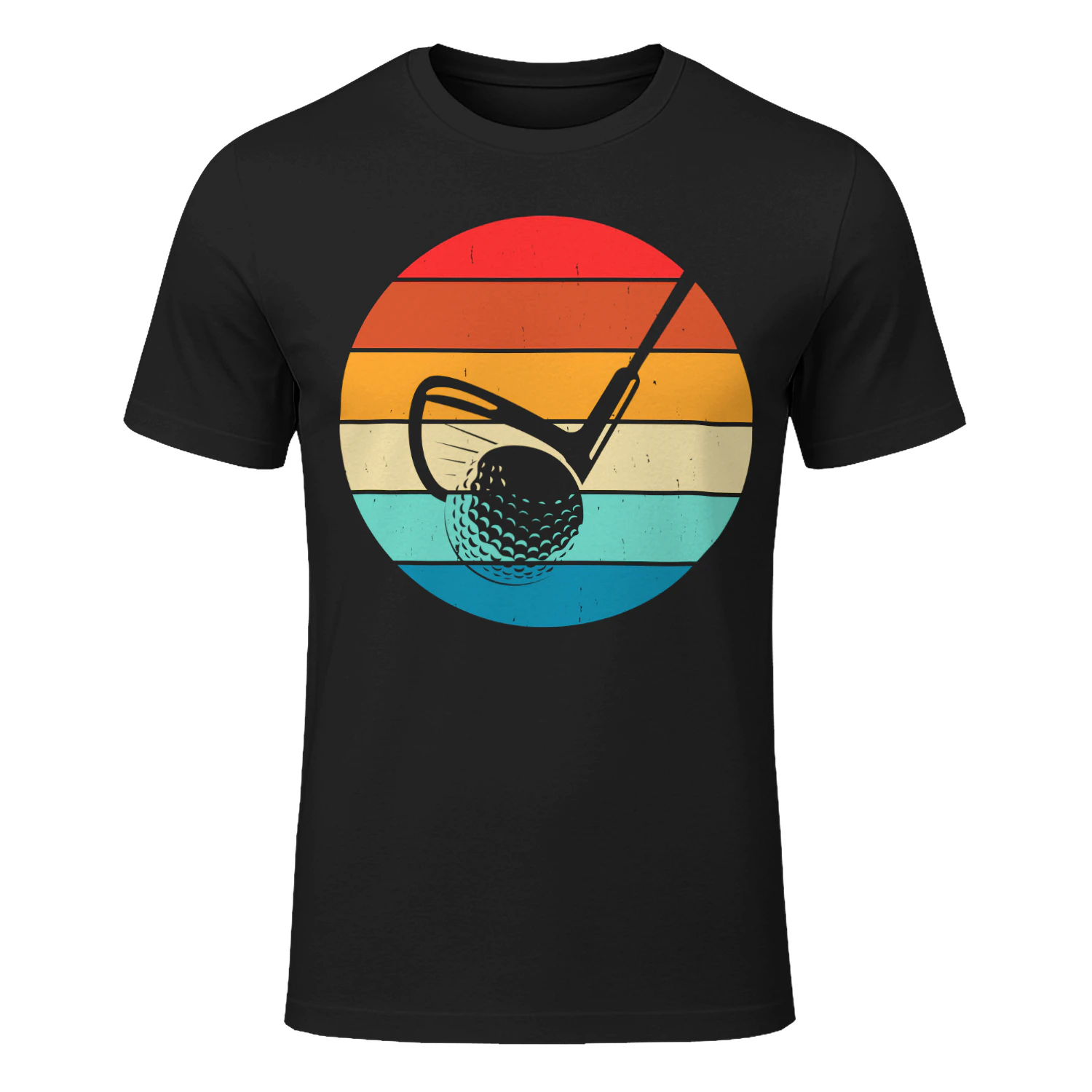 Retro Sunset Golf Swing Graphic T-Shirt
