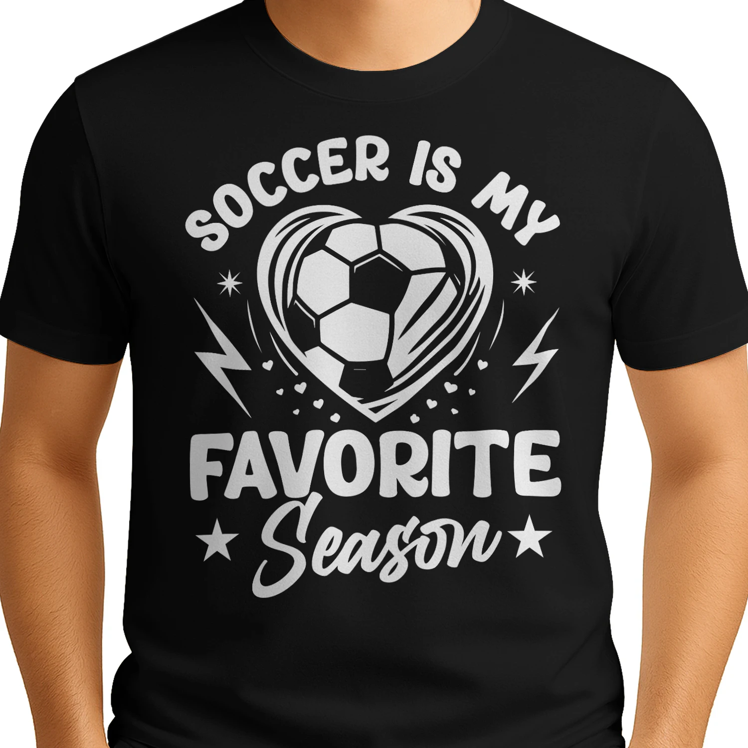 Soccer Is My Favorite Season Heart Graphic T-Shirt