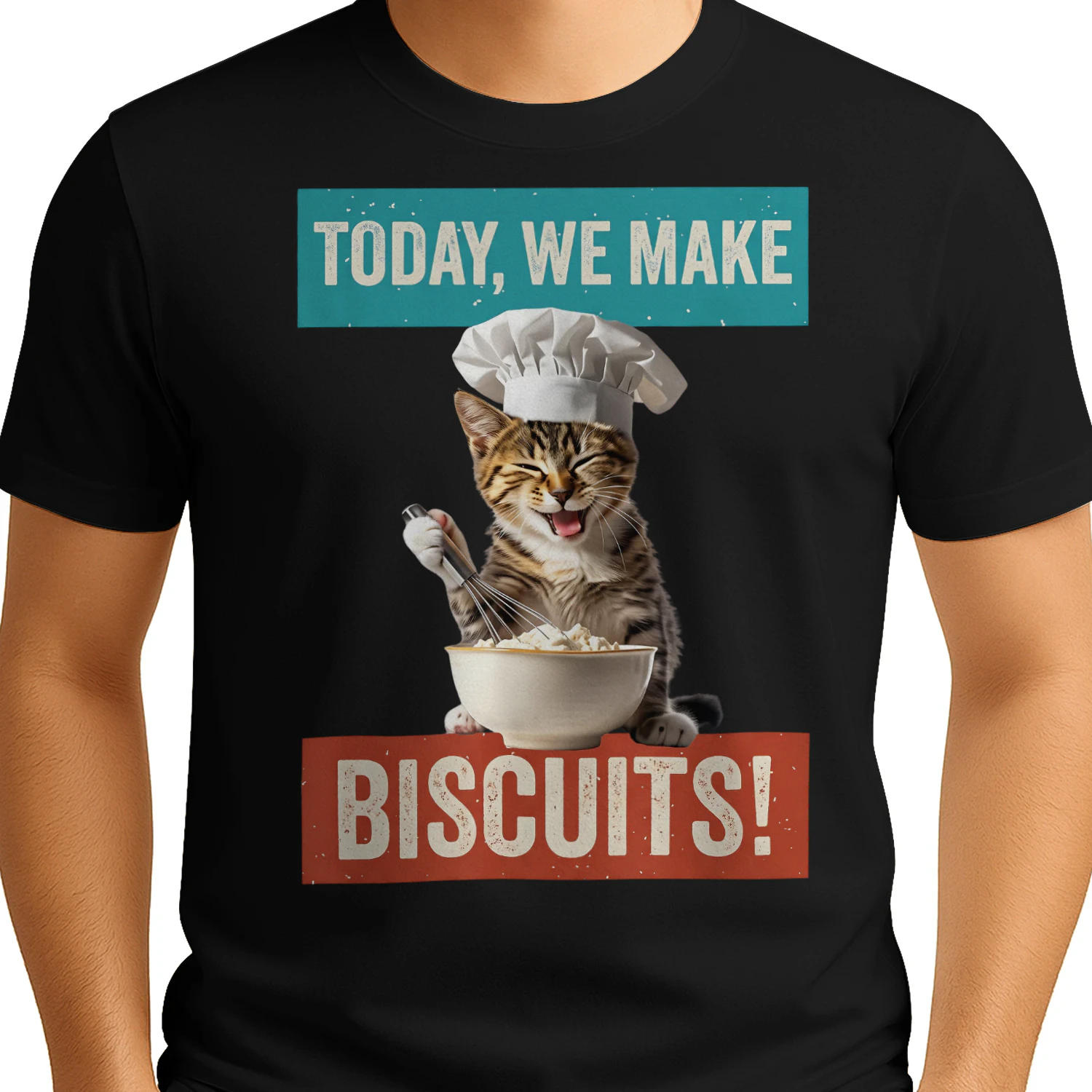 Today We Make Biscuits Funny Chef Cat Baker T-Shirt