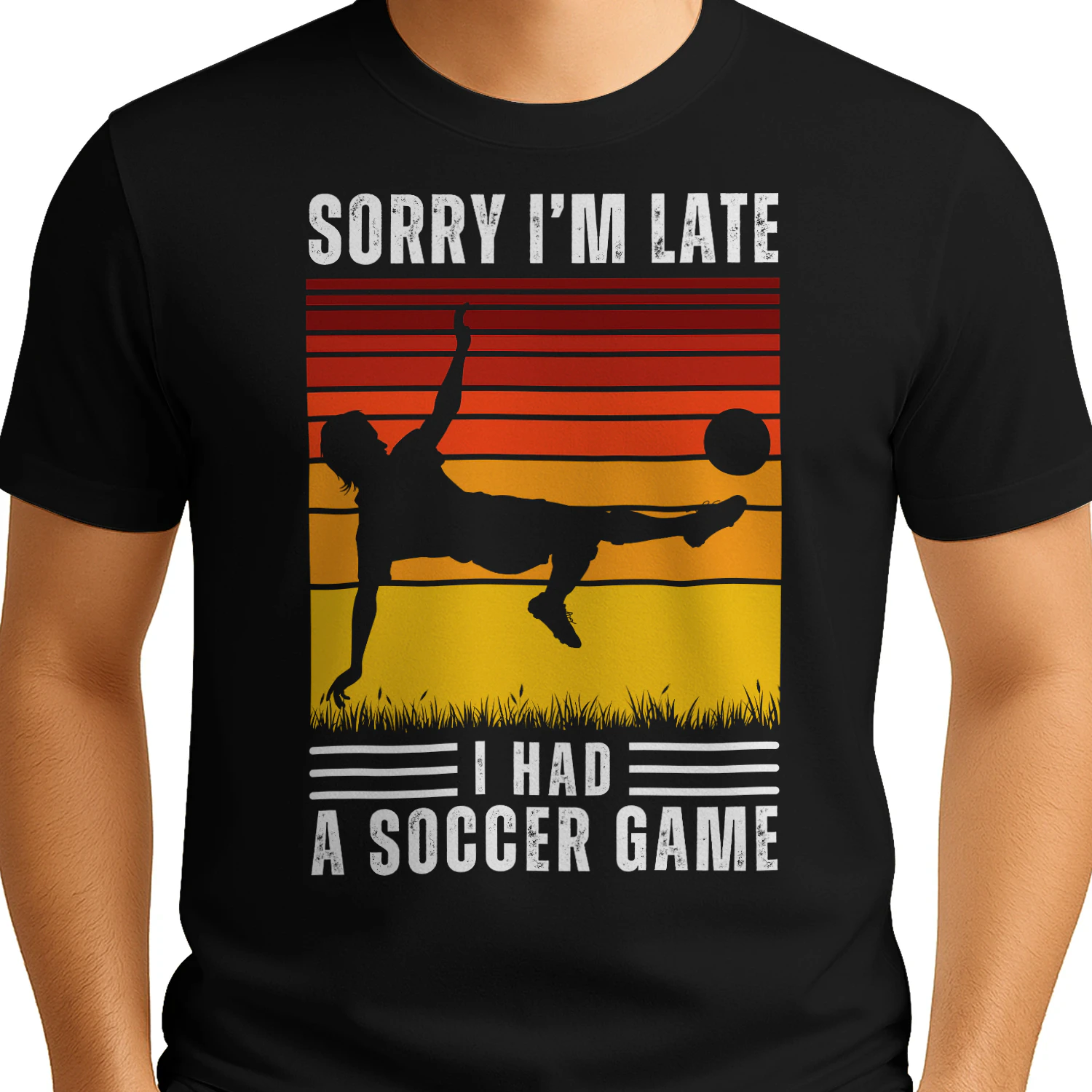 Vintage Soccer Player Silhouette T-Shirt – Soccer Humor Tee