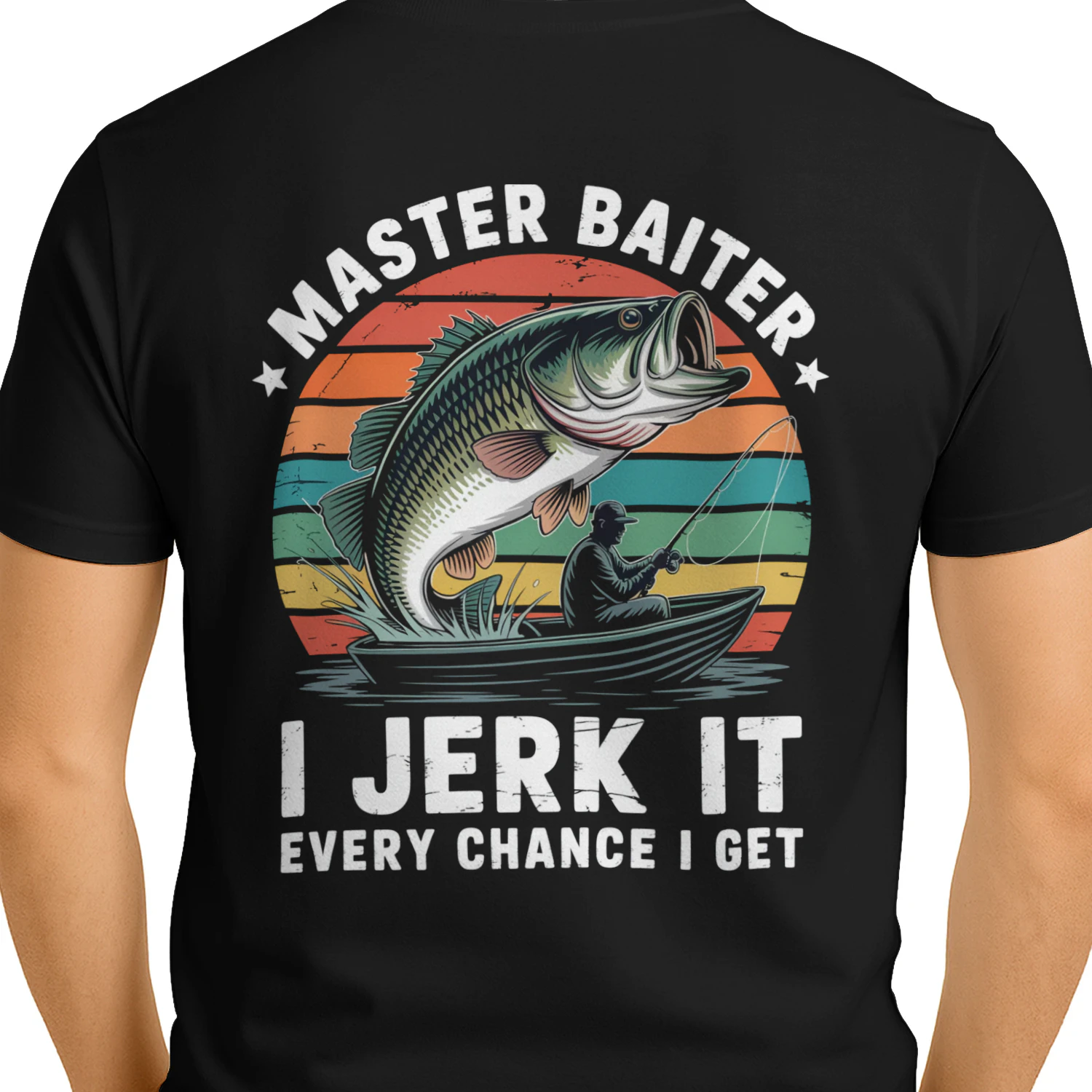 Master Baiter Retro Fishing Graphic T-Shirt