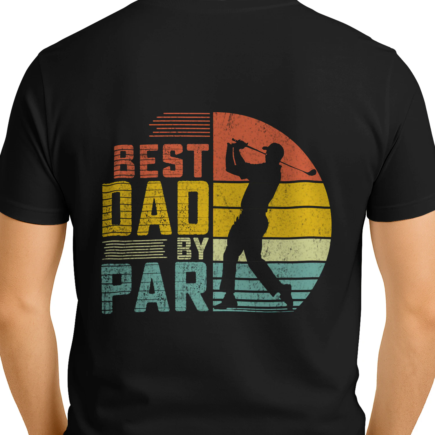 Best Dad By Par Vintage Golf Graphic T-Shirt