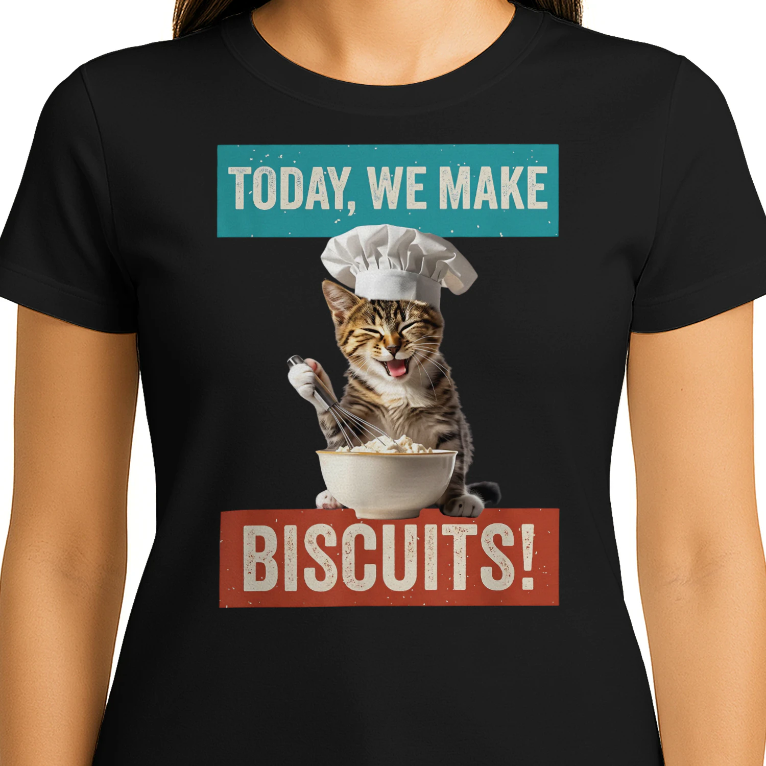 Today We Make Biscuits Funny Chef Cat Baker T-Shirt