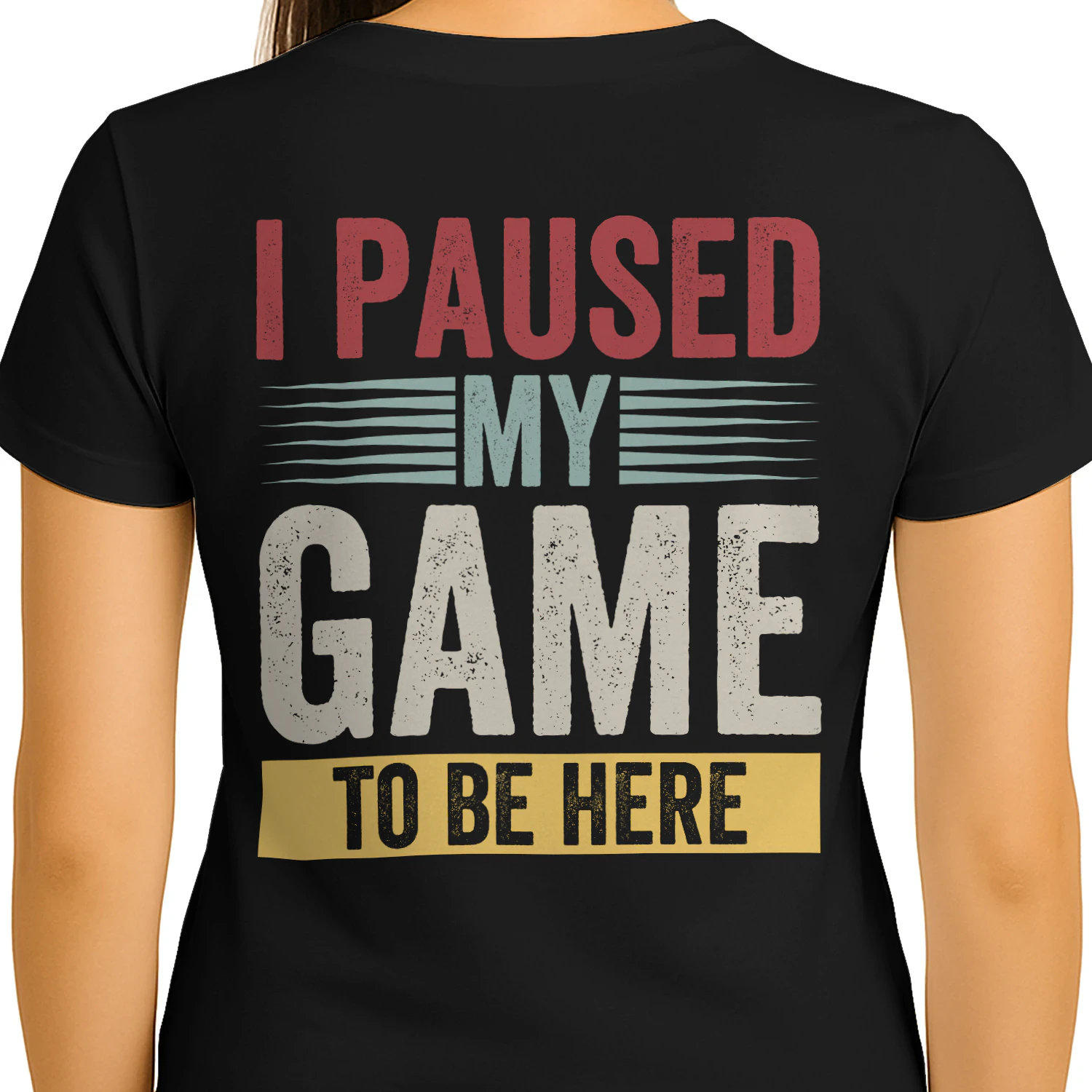 I Paused My Game To Be Here Vintage Gamer Graphic T-Shirt