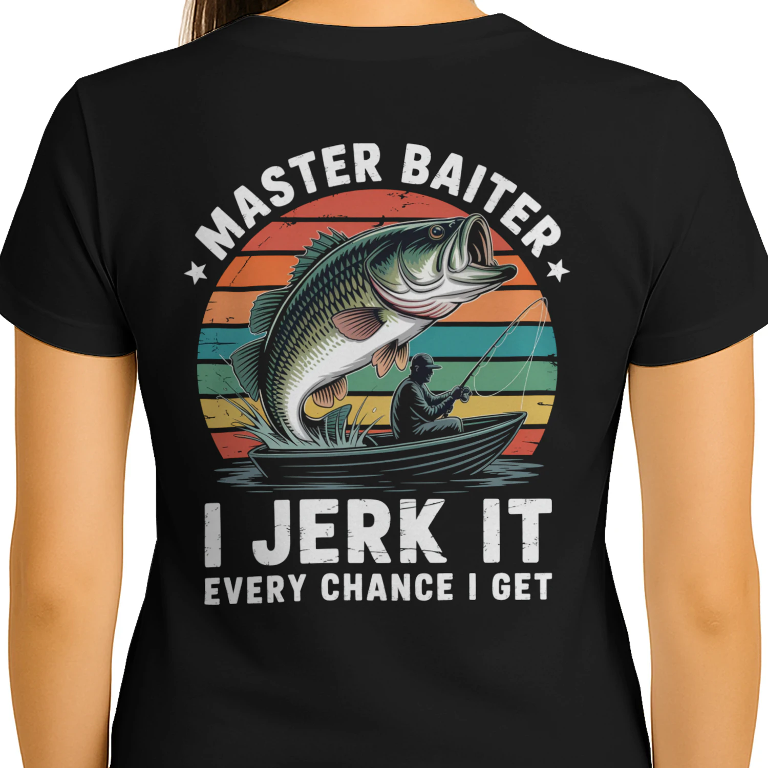 Master Baiter Retro Fishing Graphic T-Shirt