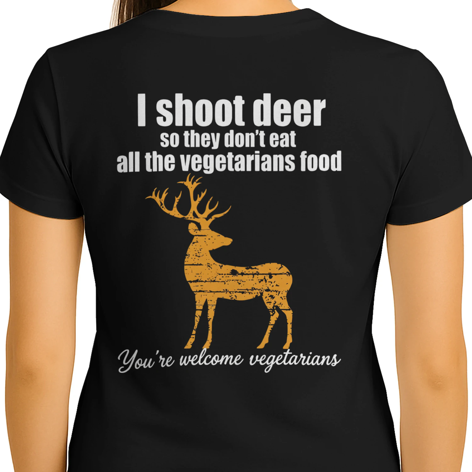I Shoot Deer To Save Vegetarians Funny Hunting T-Shirt