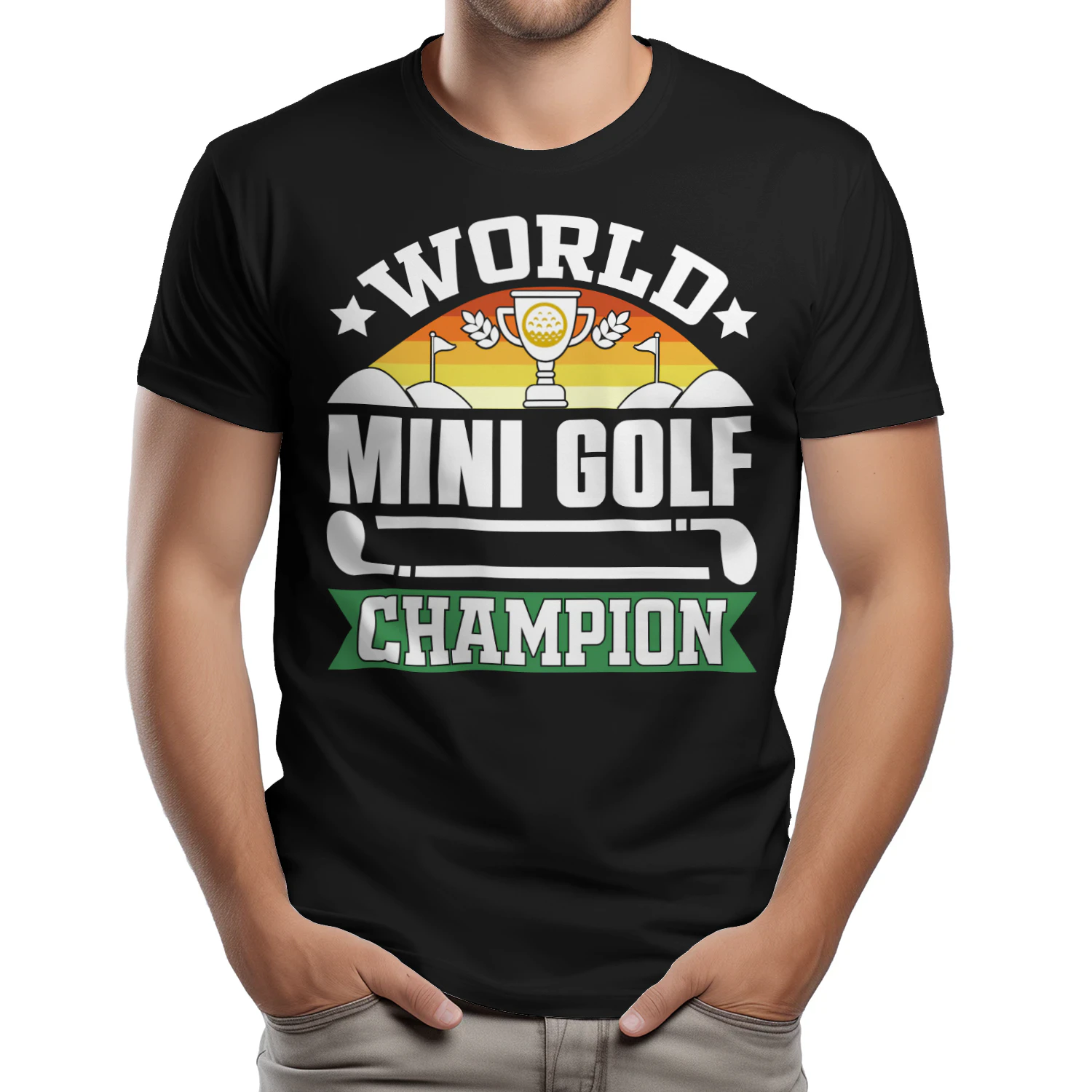 World Mini Golf Champion Retro Graphic T-Shirt