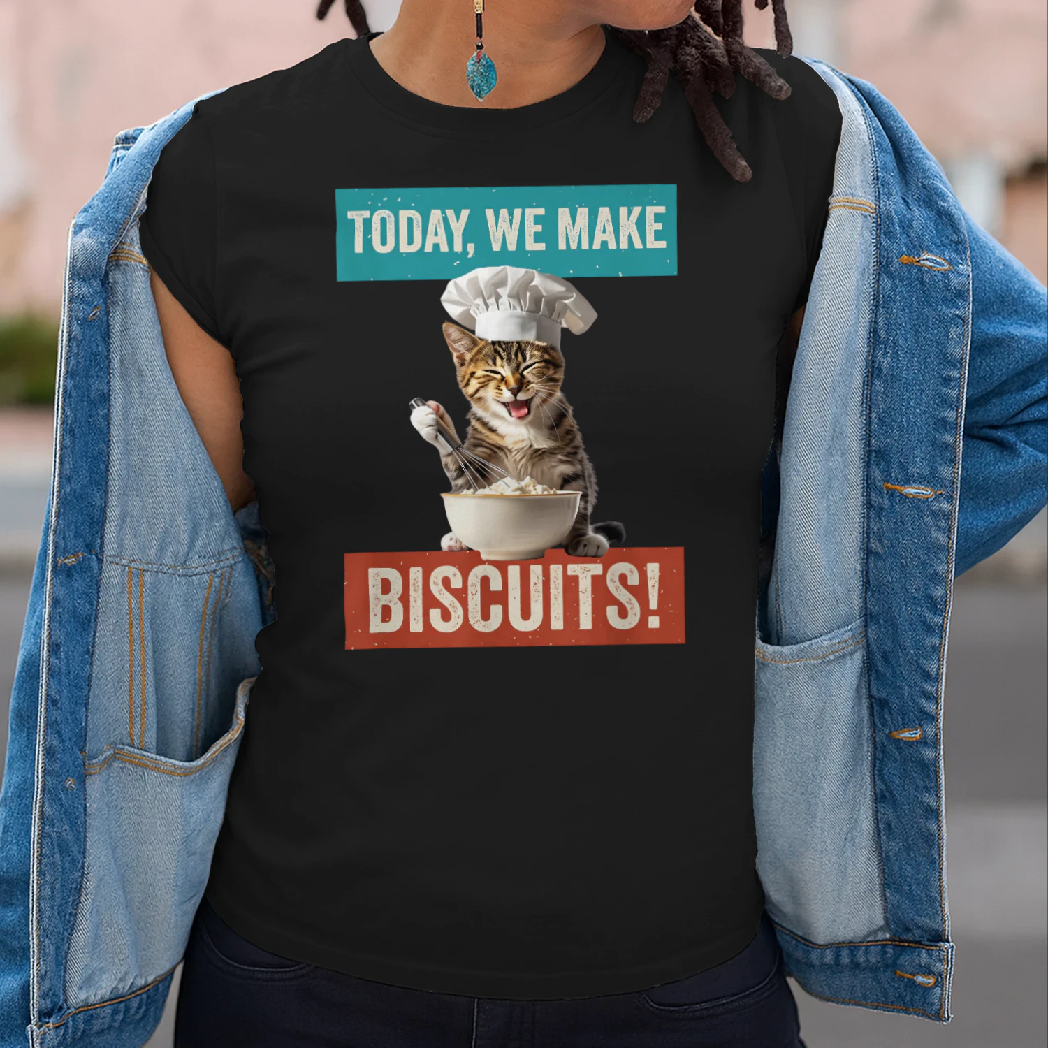 Today We Make Biscuits Funny Chef Cat Baker T-Shirt