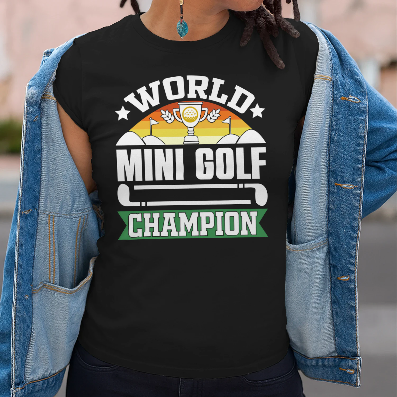 World Mini Golf Champion Retro Graphic T-Shirt