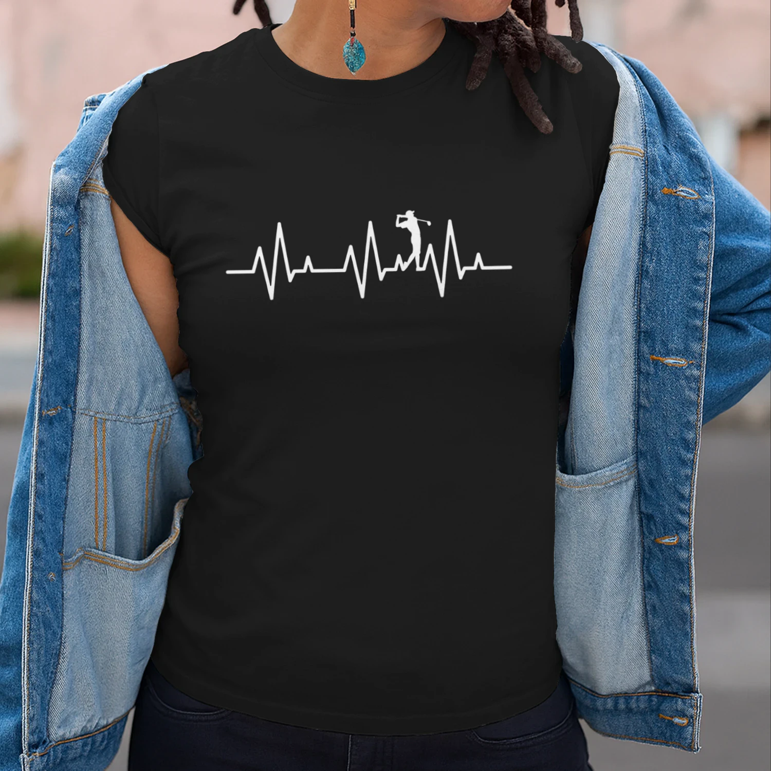 Golf Heartbeat Pulse Minimalist T-Shirt