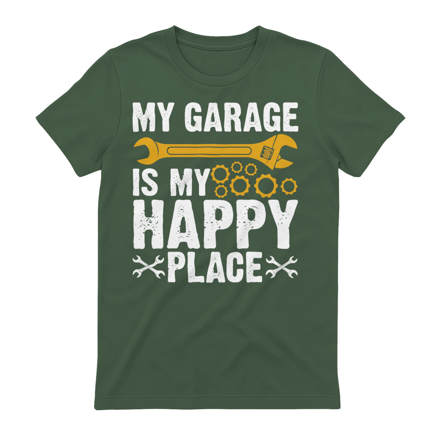My Garage Is My Happy Place Funny Mechanic Workshop T-Shirt