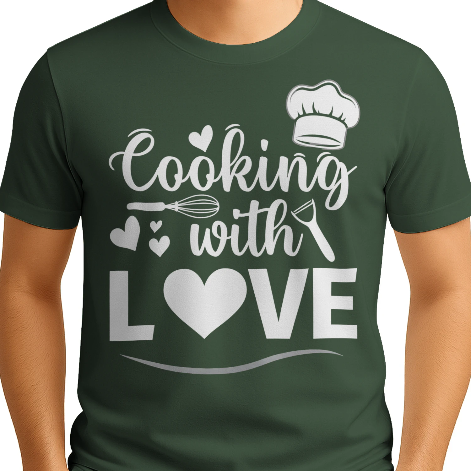 Cooking With Love Chef Hat Whisk Kitchen T-Shirt