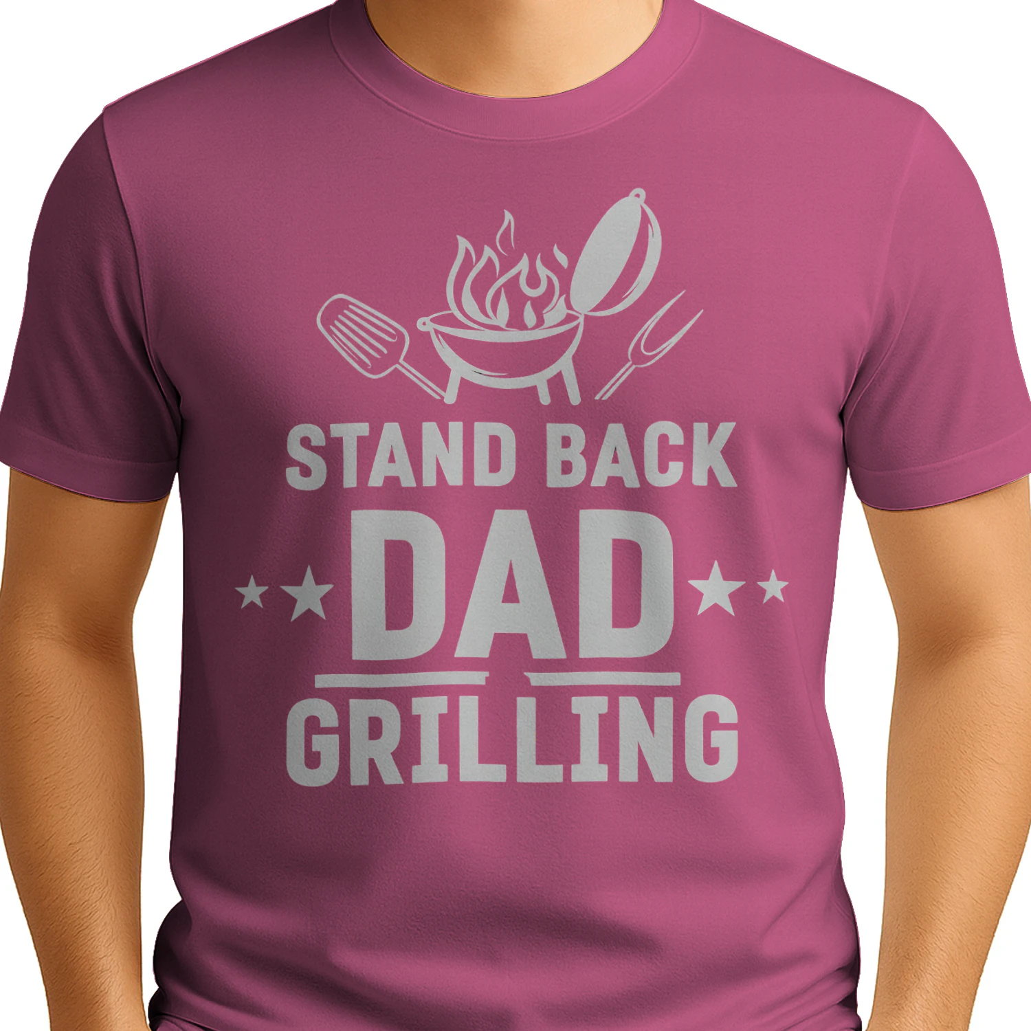 Stand Back Dad Grilling Funny BBQ Grill Master T-Shirt