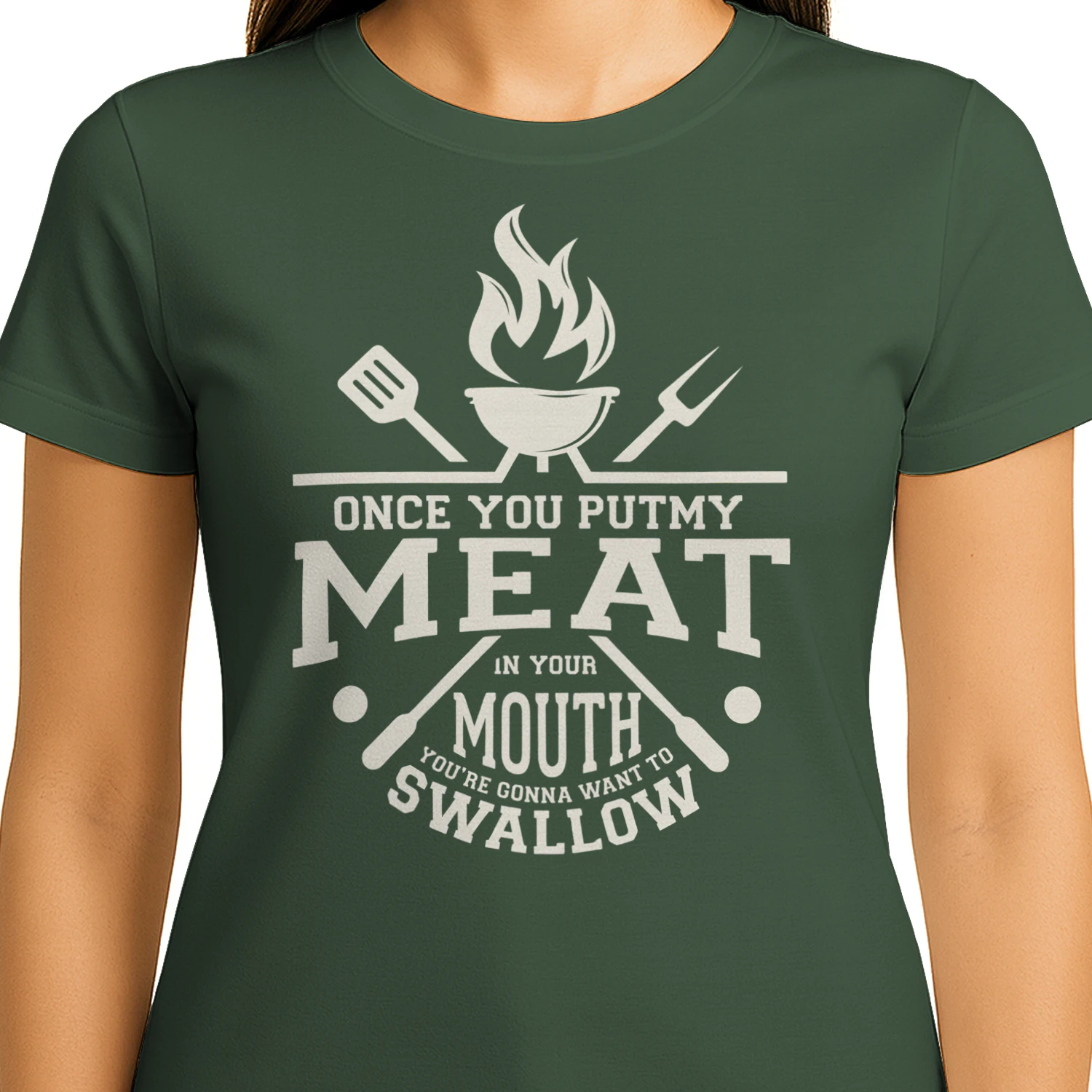 Once You Put My Meat In Your Mouth Funny BBQ Innuendo T-Shirt