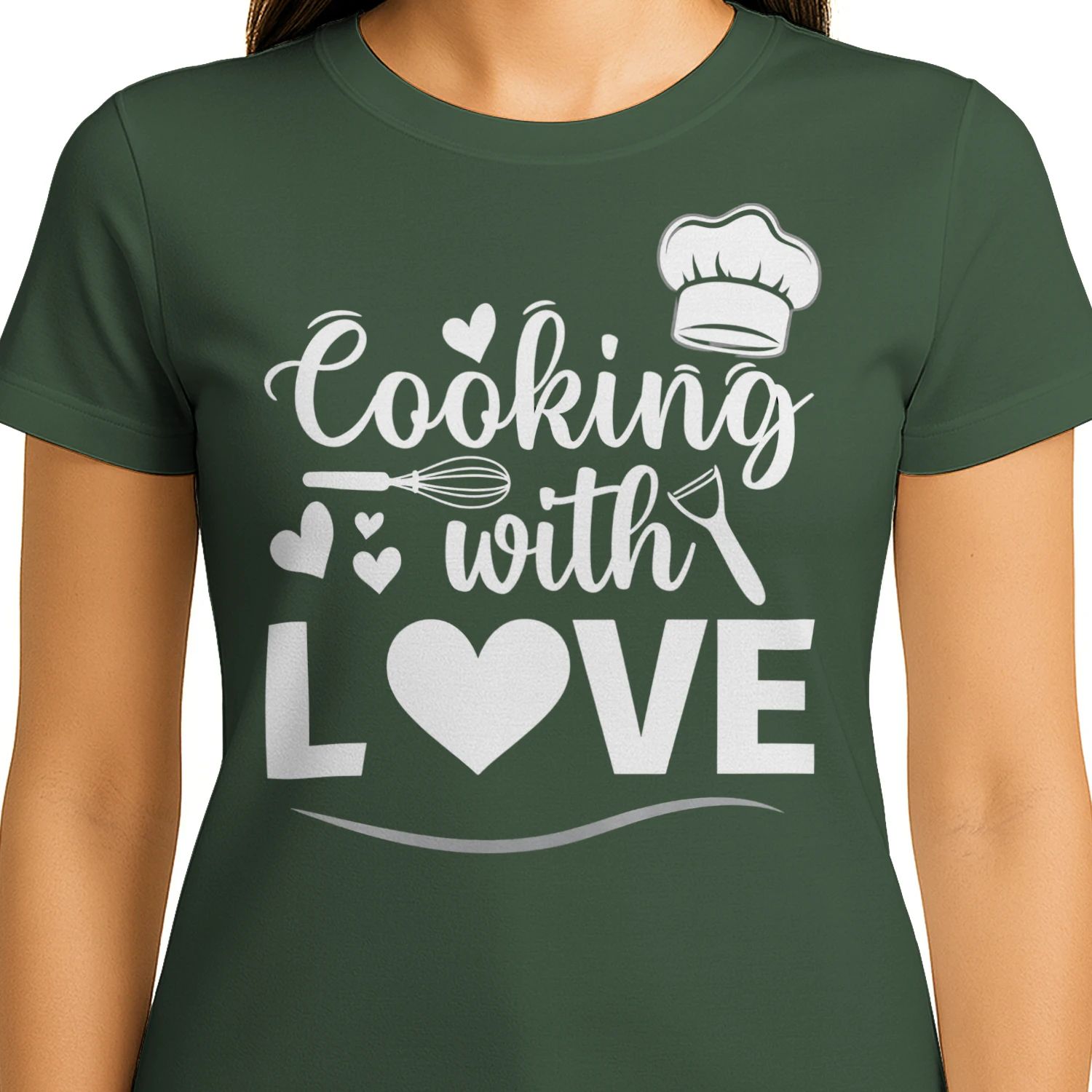 Cooking With Love Chef Hat Whisk Kitchen T-Shirt