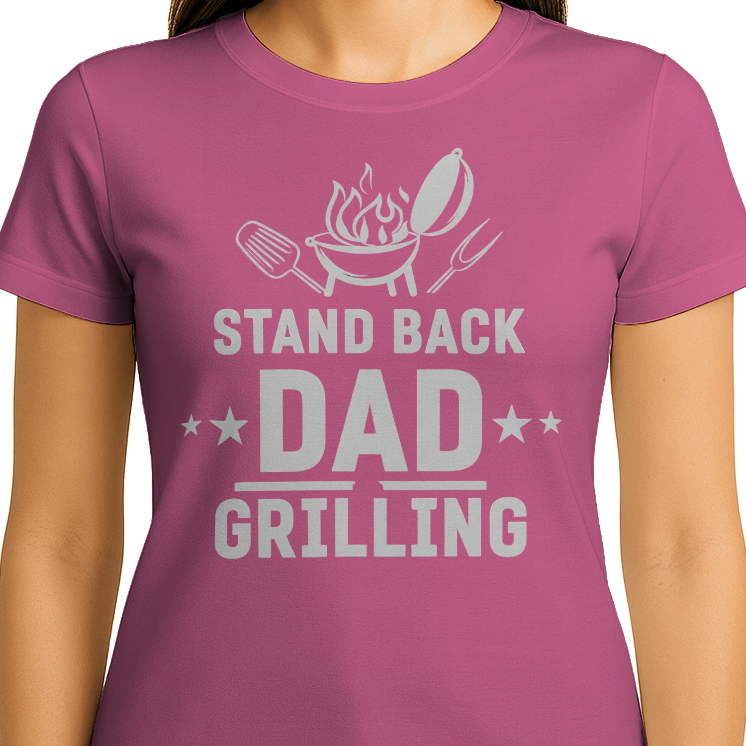 Stand Back Dad Grilling Funny BBQ Grill Master T-Shirt