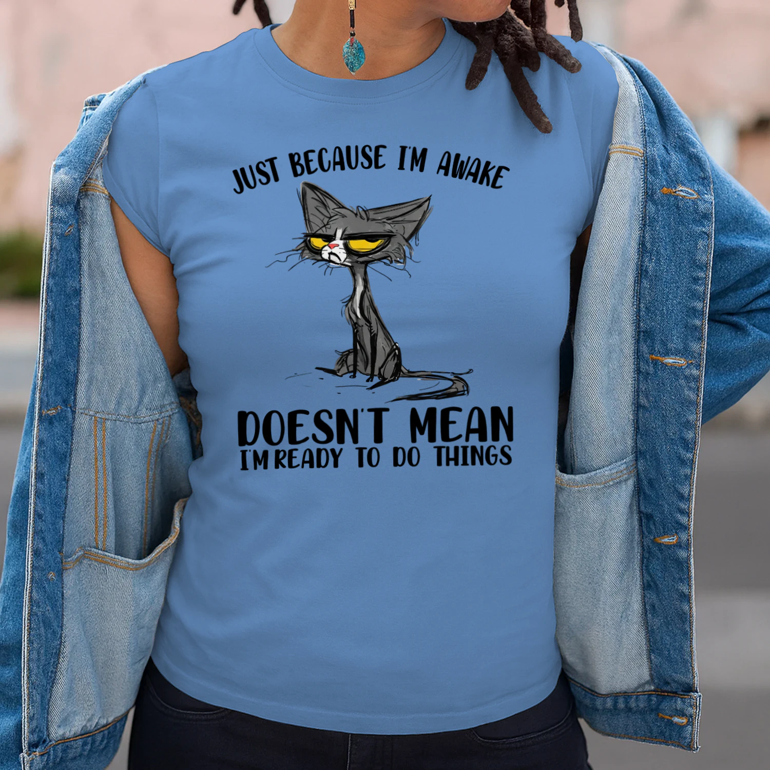 Just Because I'm Awake Not Ready Grumpy Cat T-Shirt