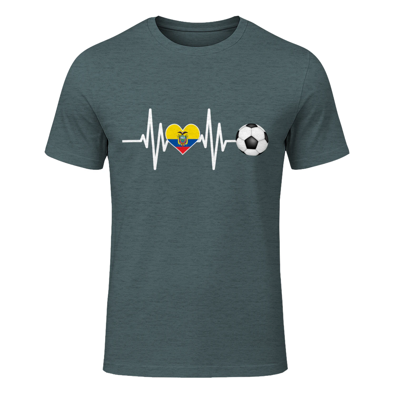 Ecuador Soccer Heartbeat Graphic T-Shirt