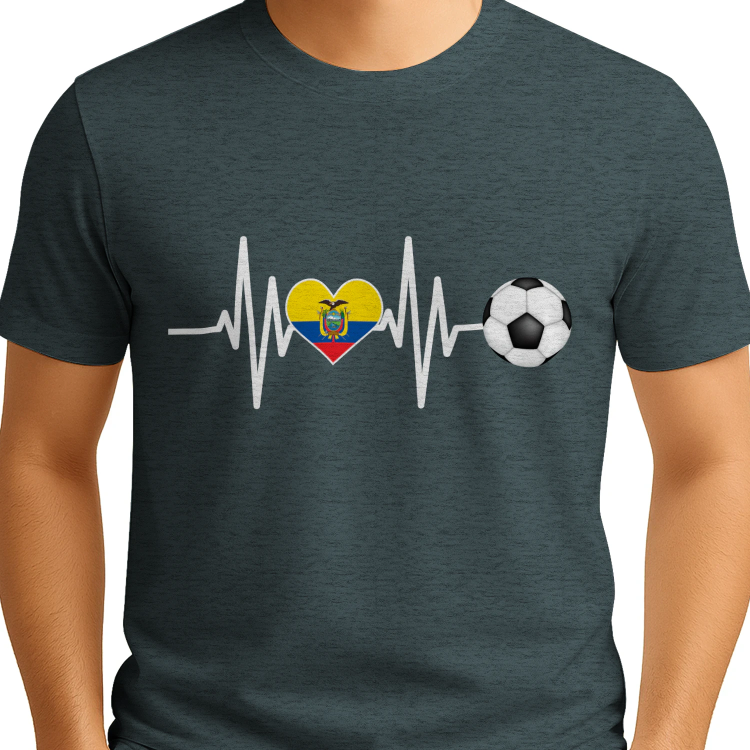 Ecuador Soccer Heartbeat Graphic T-Shirt