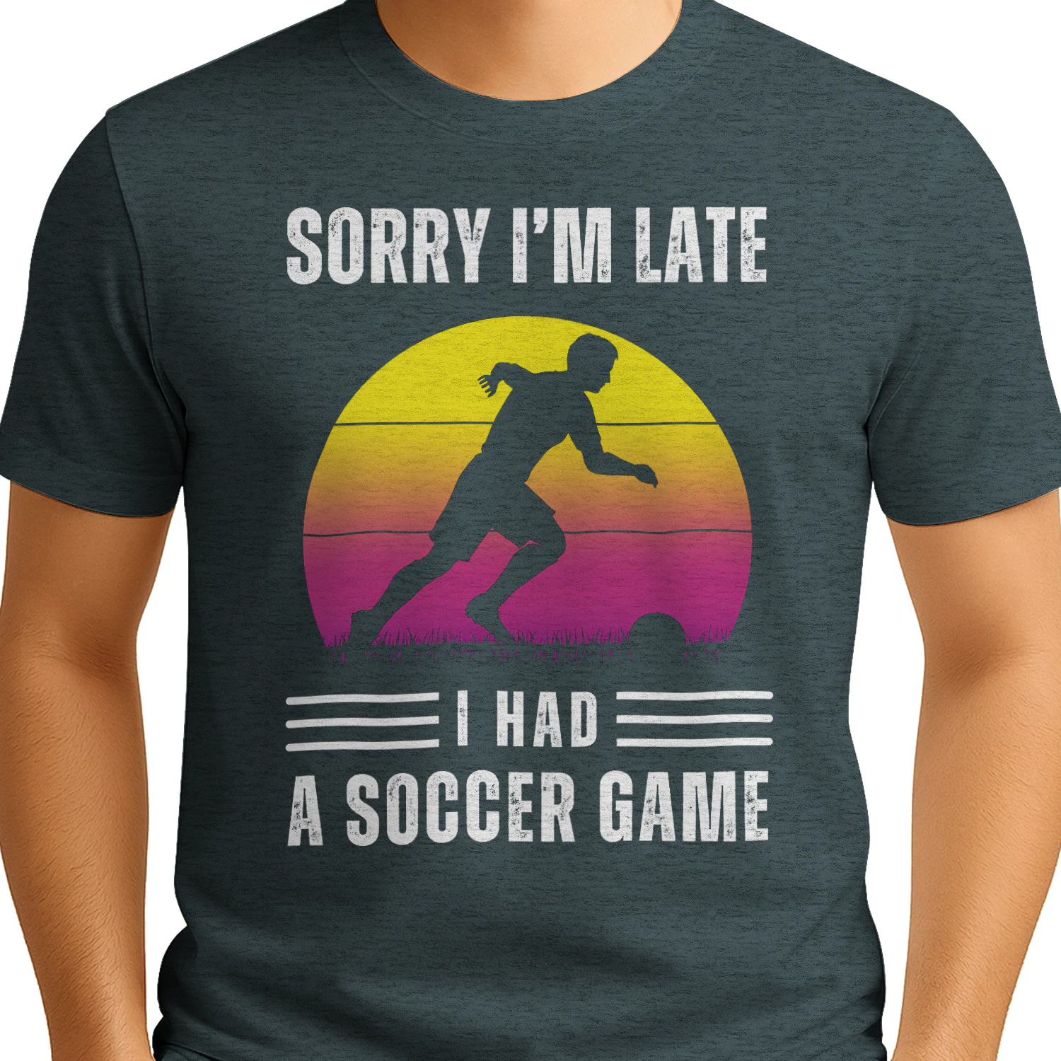 Sorry I'm Late I Had A Soccer Game Retro Graphic T-Shirt