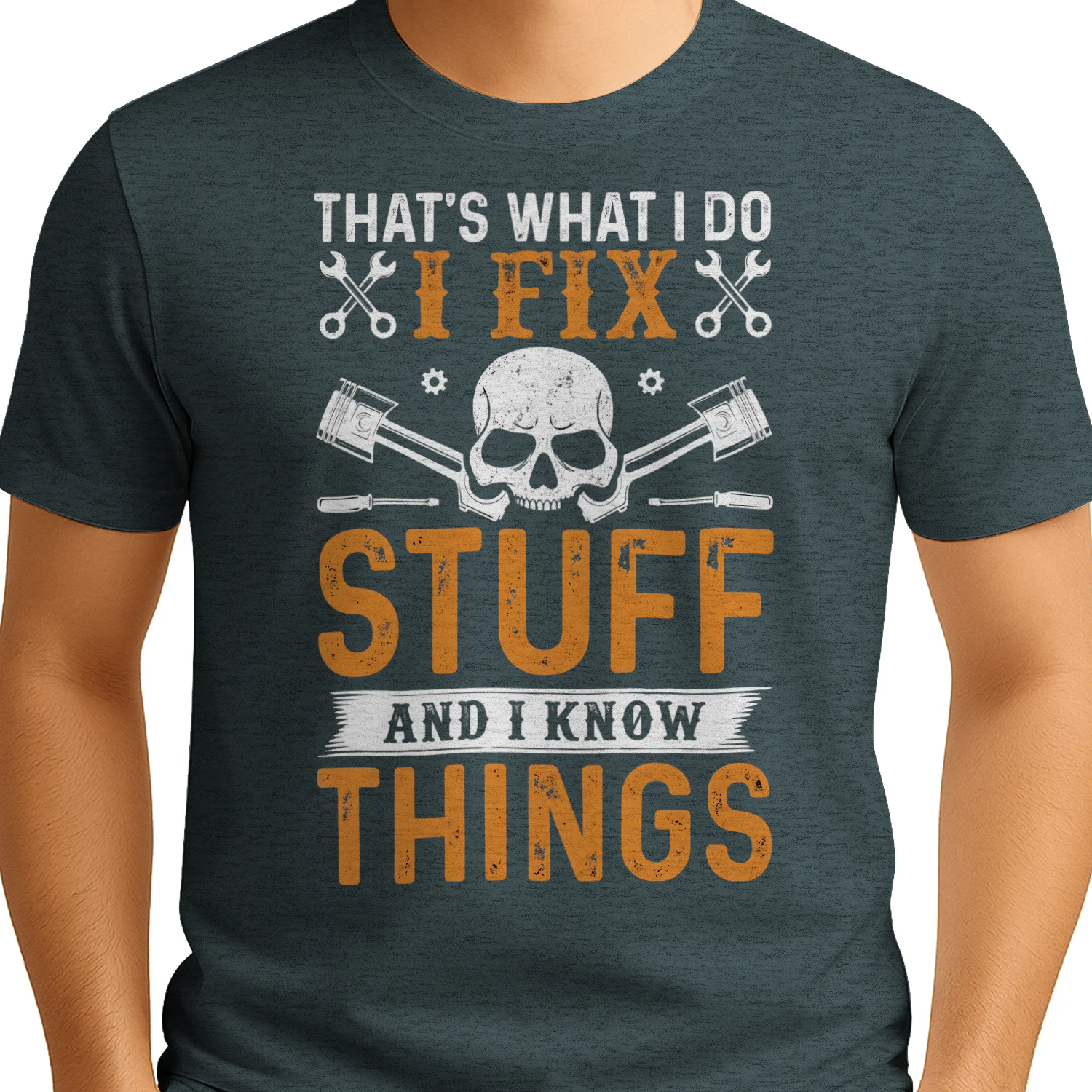 T-Shirt Mécanicien Humour That's What I Do I Fix Stuff Tête De Mort