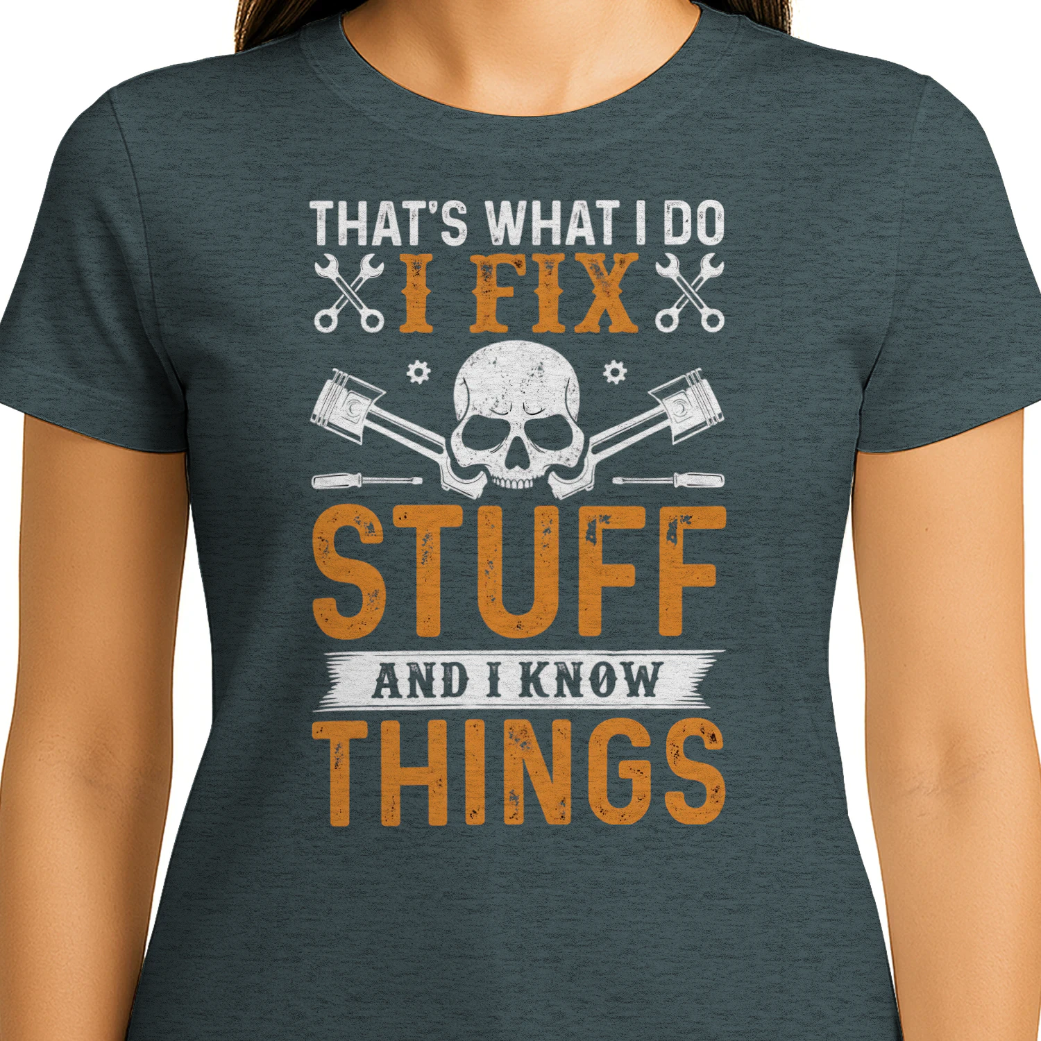 T-Shirt Mécanicien Humour That's What I Do I Fix Stuff Tête De Mort