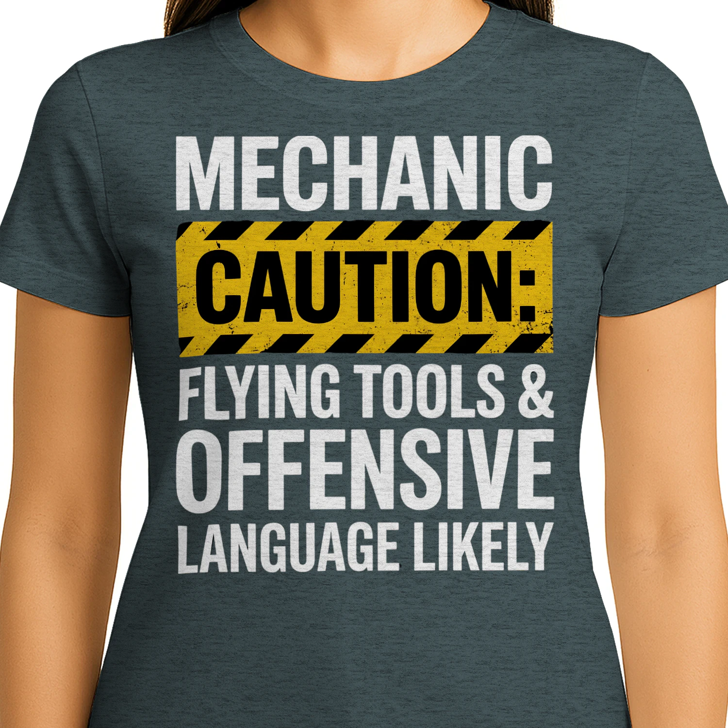 Mechanic Caution Flying Tools Offensive Language Likely T-Shirt