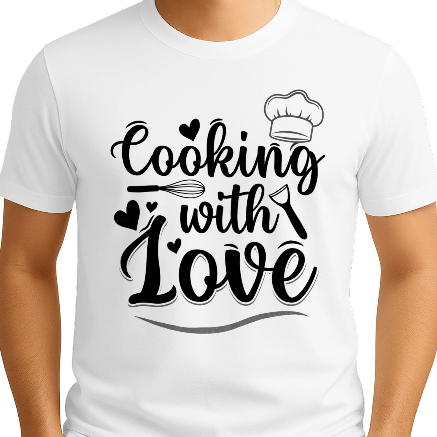 Cooking With Love Heart Chef Hat Baking T-Shirt