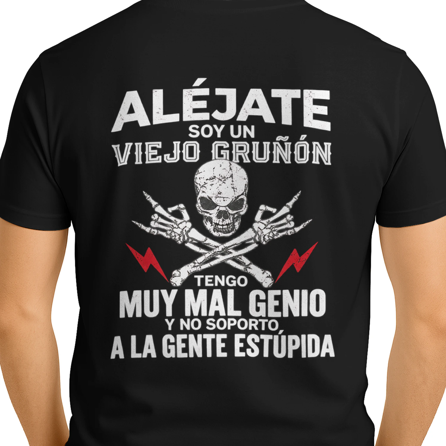Viejo gruñón – Camiseta de calavera y humor sarcástico