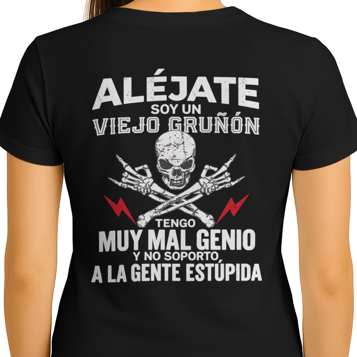 Viejo gruñón – Camiseta de calavera y humor sarcástico